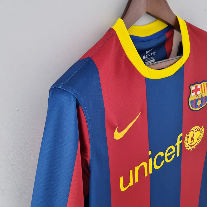 Retro Barcelona Long Sleeve 10∕11UEFA Champions League Home S-XXL(1CCA)
