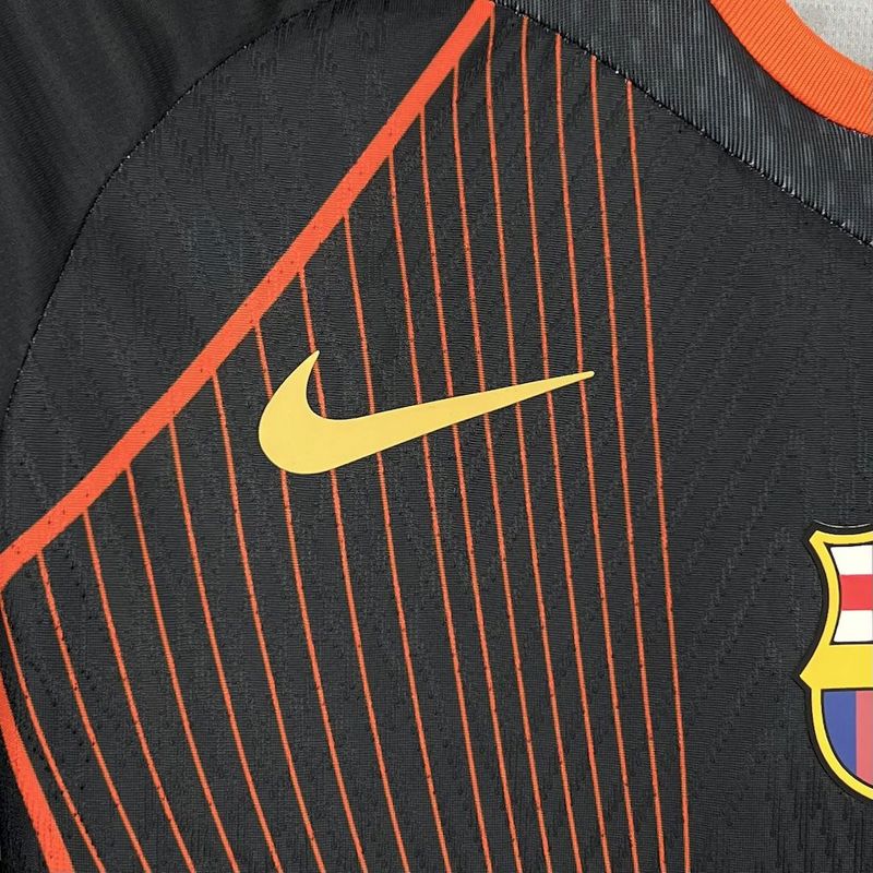 FanBarcelona 2025∕26 black orange special edition Jersey (With Champions League)