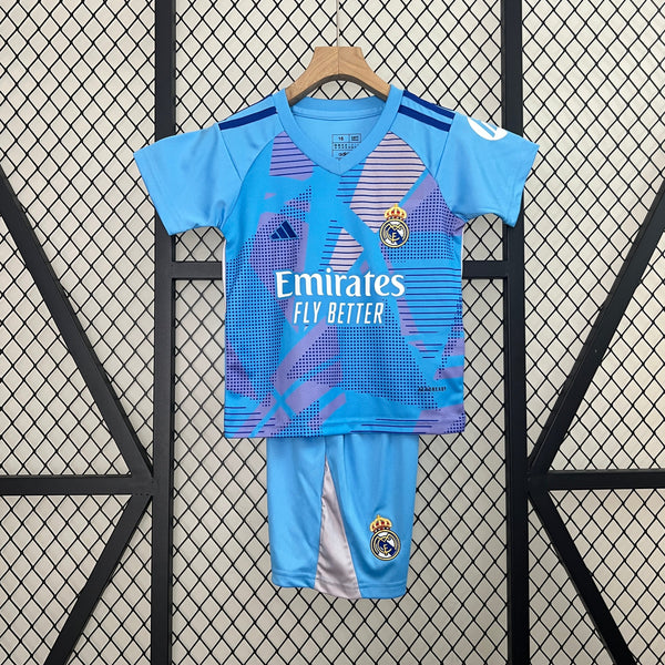 Kit Kids Real Madrid Goalkeeper Blue Jersey 2024/25