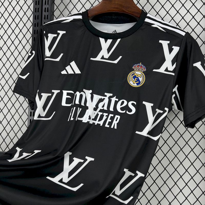 Real Madrid 2025∕26 Louis Vuitton Joint Edition Black Jersey