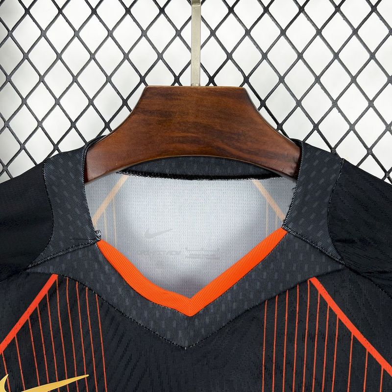 FanBarcelona 2025∕26 black orange special edition Jersey (With Champions League)