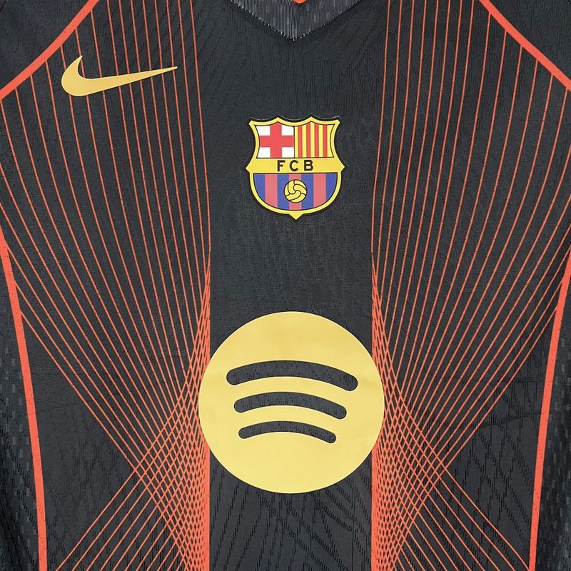 FanBarcelona 2025∕26 black orange special edition Jersey (With Champions League)