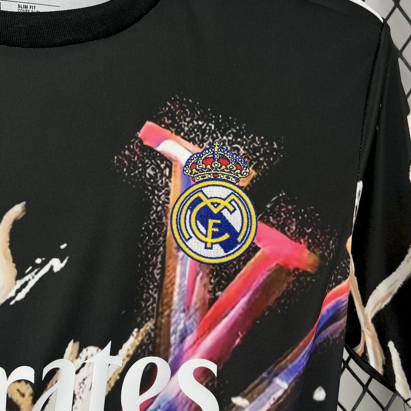 Real Madrid 2025∕26 Louis Vuitton Joint Edition Black colorful version Jersey