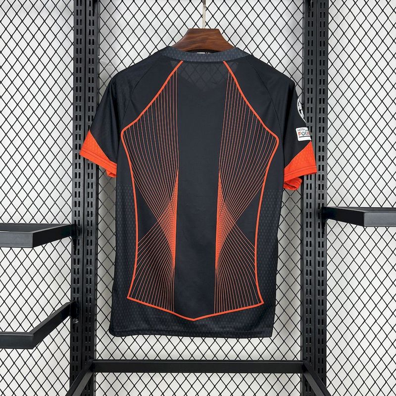 FanBarcelona 2025∕26 black orange special edition Jersey (With Champions League)