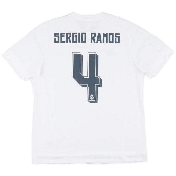 Sergio Ramos #4 Real Madrid Home Retro Jersey 2015/16