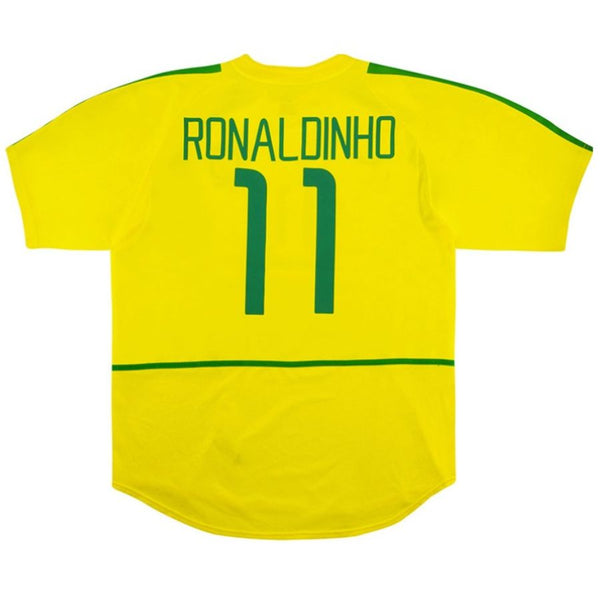 Ronaldinho 11 Brazil Home Retro 2002 World Cup Ronaldo Ronaldinho Rivaldo
