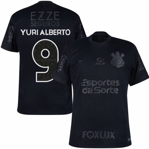 Corinthians Yuri Alberto 9 Away Fan Jersey 2024/25 Full Sponsor (Official Printing)