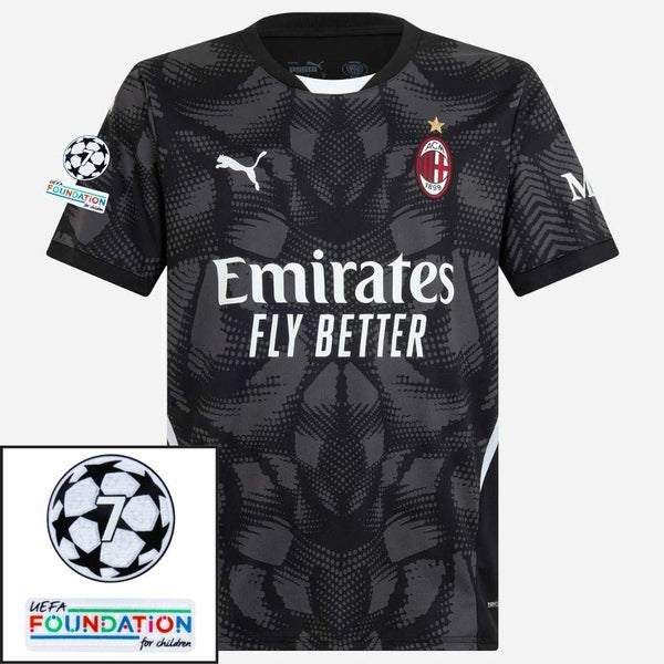 AC Milan GK Home 2024/25 Patches UCL UEFA Foundation (Official Printing)
