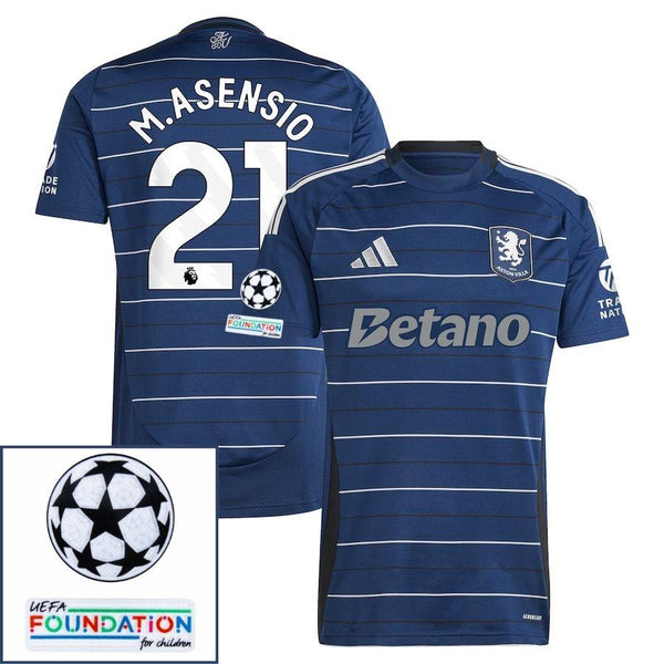 Aston Villa Marco Asensio 21 Third Fan Jersey 2024/25 Patches UCL UEFA Foundation (Official Printing)