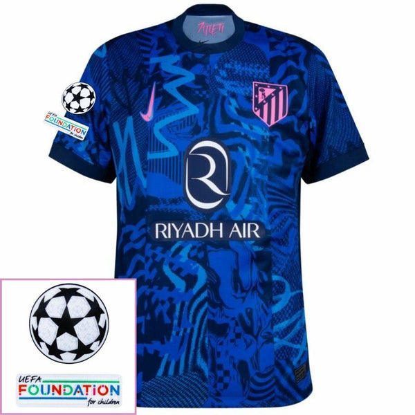 Atlético Madrid Third Fan Jersey 2024/25 Patches UCL UEFA Foundation (Official Printing)