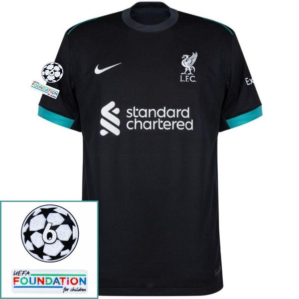 Liverpool Away 2024/25 Patches UCL UEFA Foundation (Official Printing)