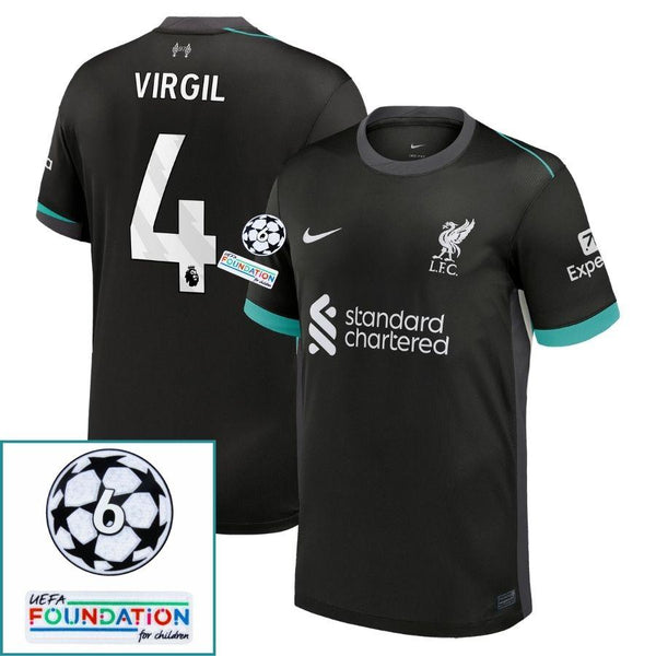 Liverpool Away 2024/25 Patches UCL UEFA Foundation (Official Printing)