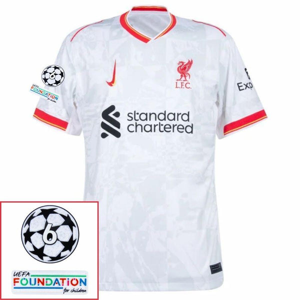 Liverpool Away 2024/25 Patches UCL UEFA Foundation (Official Printing)
