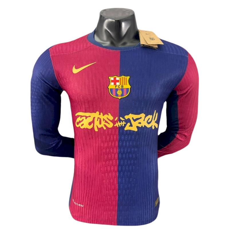 Barcelona Travis Scott Home Long Sleeve Authentic Player Jersey 2025/26 – Special Edition
