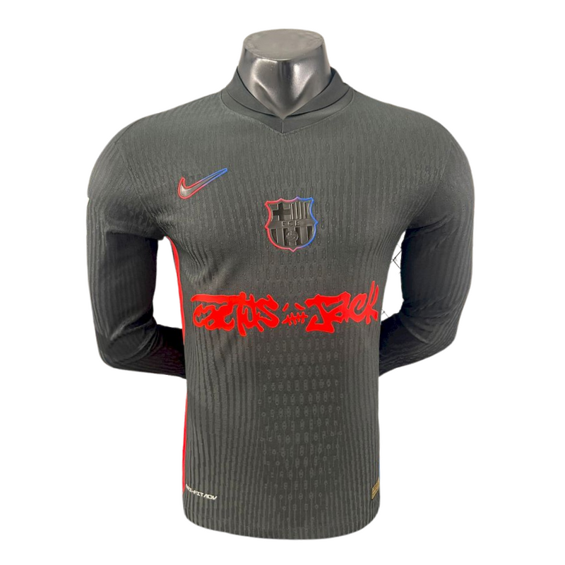Barcelona Travis Scott Away Long Sleeve Authentic Player Jersey 2025/26