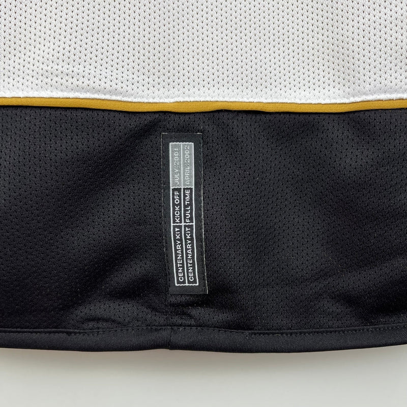 Manchester United 100th Anniversary Edition Men's Retro Shirt - White and Black, Gold and Black Double Sided