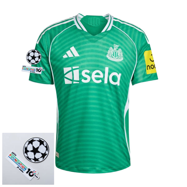 Newcastle United Away Fan Jersey 2025/26 Patches UCL + 10th Anniversary UEFA.