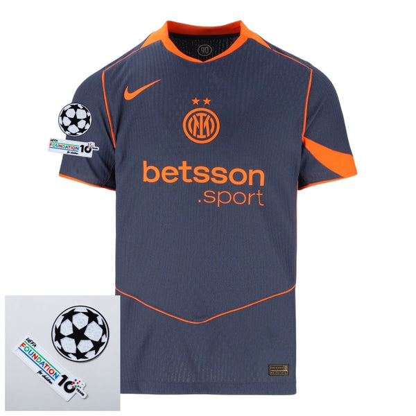 Inter Milan Third Fan Jersey 2025/26 Patches UCL + 10th Anniversary UEFA.