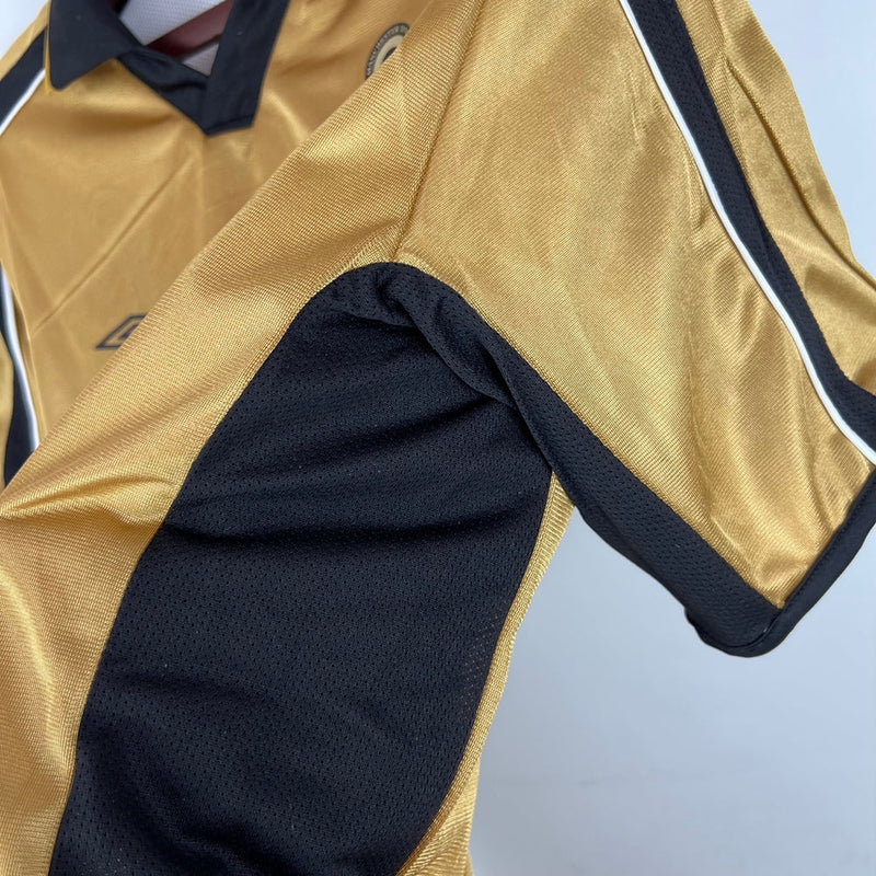 Manchester United 100th Anniversary Edition Men's Retro Shirt - White and Black, Gold and Black Double Sided