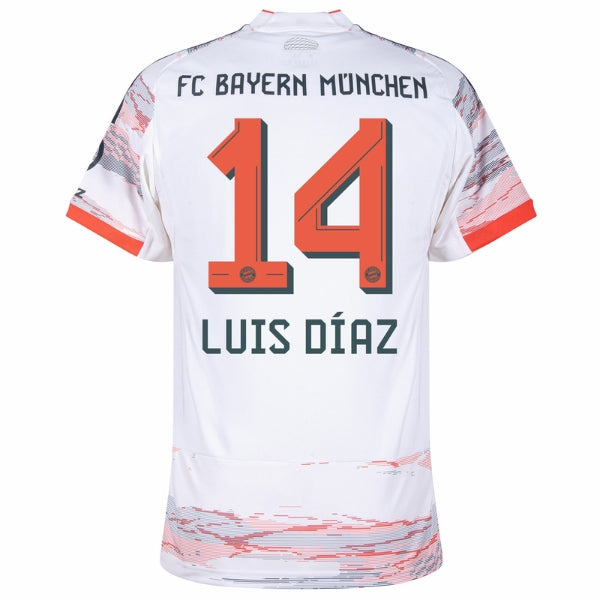 Bayern München Luis Díaz 14 Home Fan Jersey 2025/26 – Official Printing