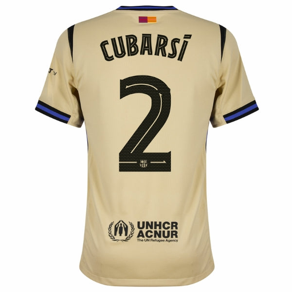 Barcelona Away Cubarsí 2 Jersey 2025/26 – Fan Edition with Official UCL Printing