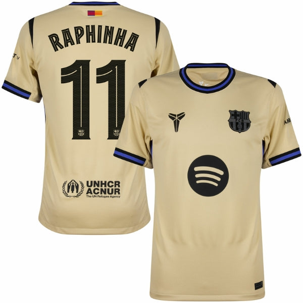 Barcelona Away Raphinha 11 Fan Jersey 2025/26 Official Printing (La Liga)