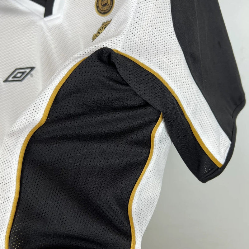 Manchester United 100th Anniversary Edition Men's Retro Shirt - White and Black, Gold and Black Double Sided