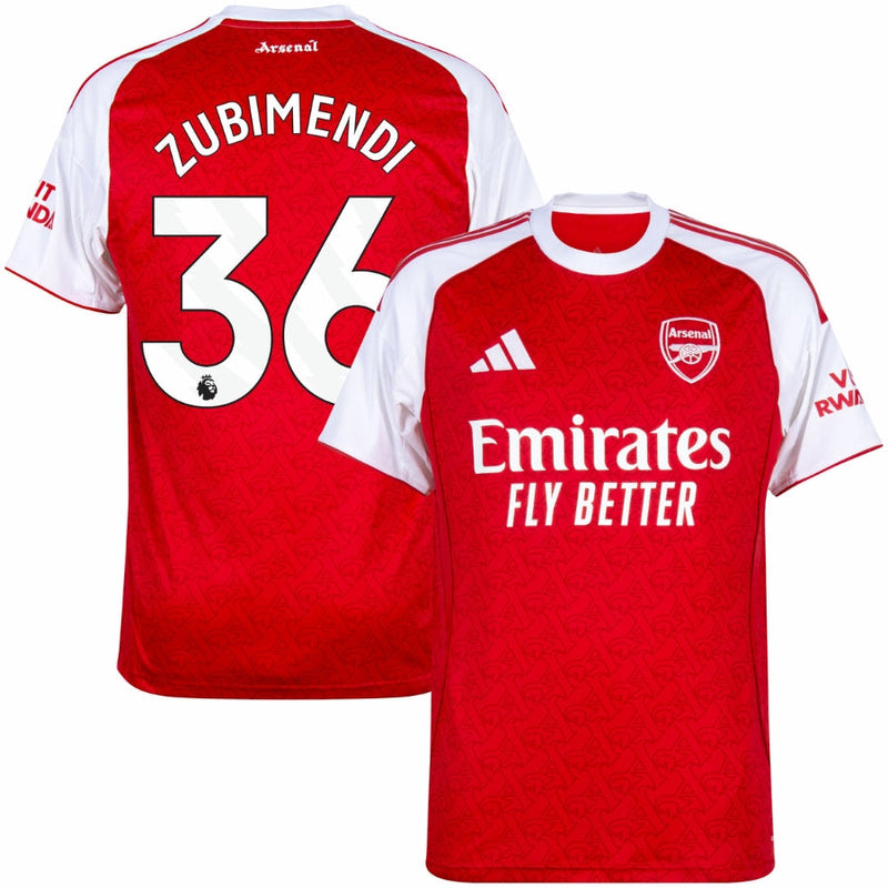 Arsenal Zubimendi 36 Home Jersey 2025/26 – Men’s Soccer Shirt