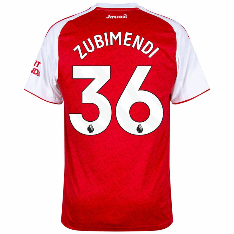 Arsenal Zubimendi 36 Home Jersey 2025/26 – Men’s Soccer Shirt