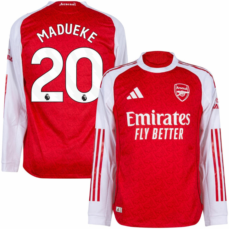Arsenal Madueke 20 Home Long Sleeve Jersey 2025/26 – Men’s Soccer Shirt