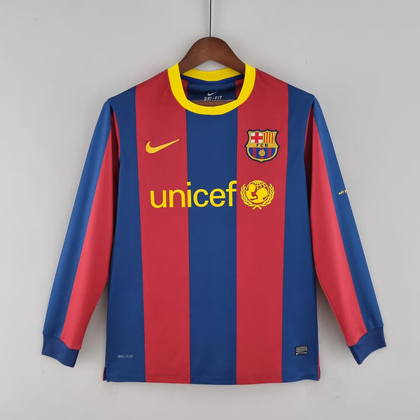 Retro Barcelona Long Sleeve 10∕11UEFA Champions League Home S-XXL(1CCA)