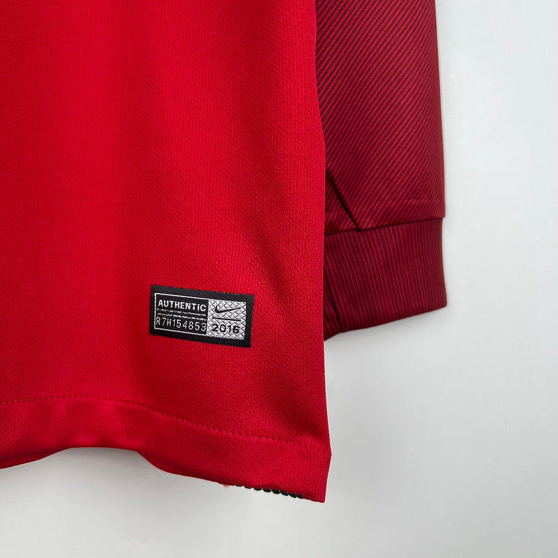 Retro Portugal 2016 long sleeve home S-XXL(7C0E)