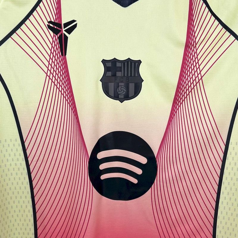 FanBarcelona 2025∕26 yellow pink special edition Jersey (With Champions League)