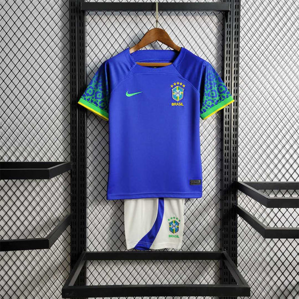 Brazil Away Retro Kids Kit 2022